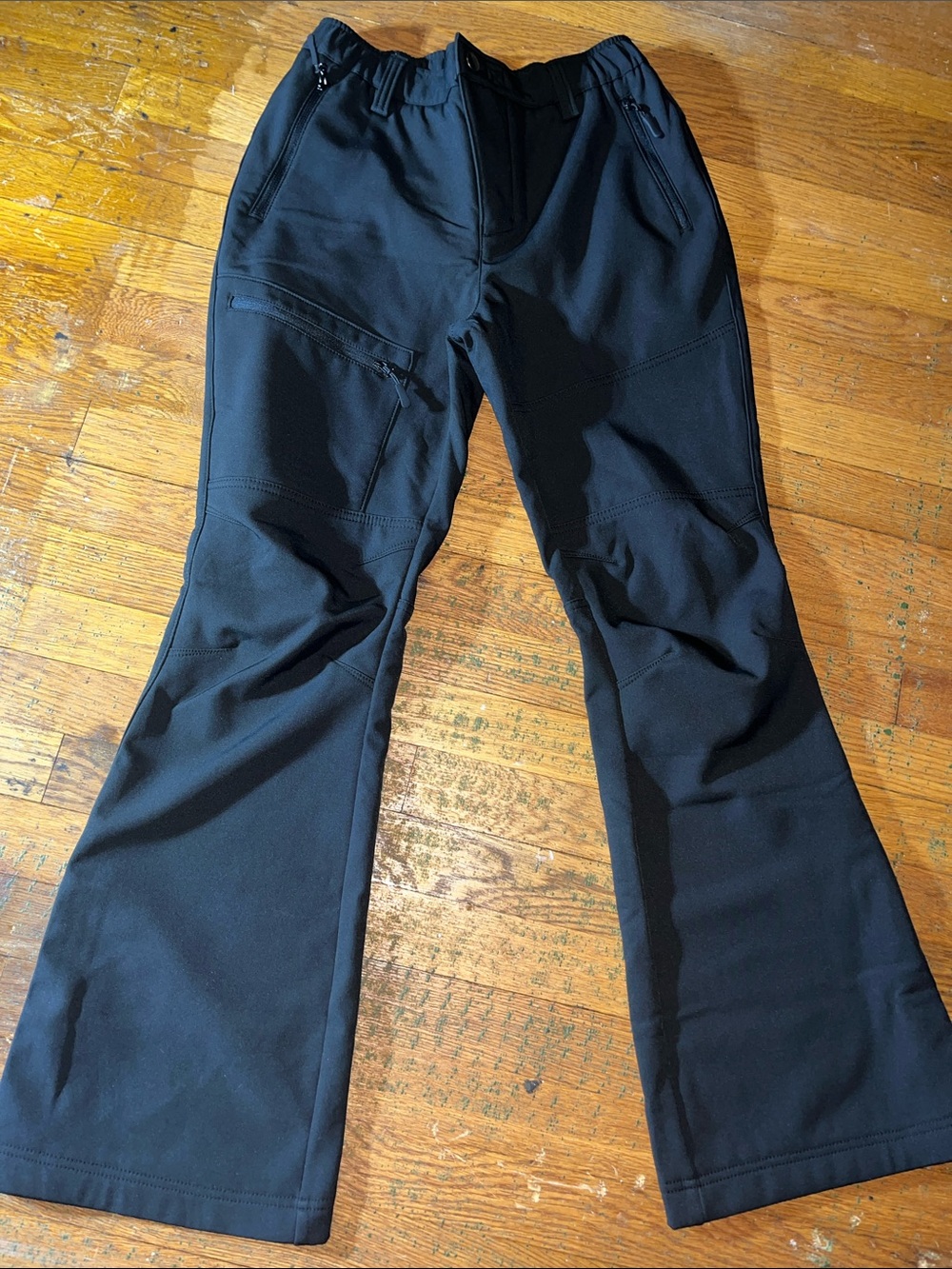 Women’s Winter Activity Black Boot-Cut Flare Pants with Fleeced Lining Size 8